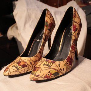 Machi Cream Owl Heels Stillettos Pumps